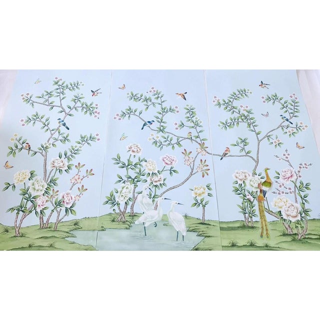 Commodity: printed wall artwork ( no frame) Handicrafts: printed fine quality chinoiserie wallpaper and hand-mounted it on...