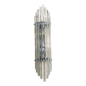 Clear Bars Murano Glass Sconces in Decò Style