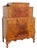 Early 1900s Depression Era Carved Inlay Tall Chest of Drawers 6639 For Sale