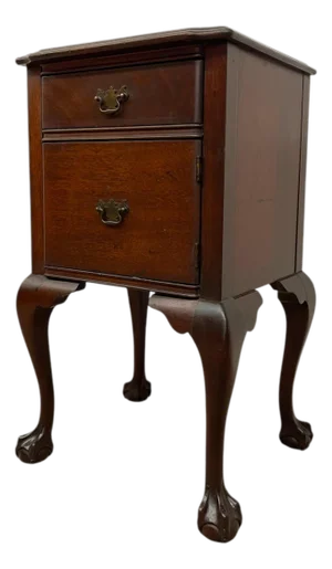 Vintage Chippendale Style Nightstand With Claw-and-Ball Feet Attributed to Pennsylvania Furniture Co.