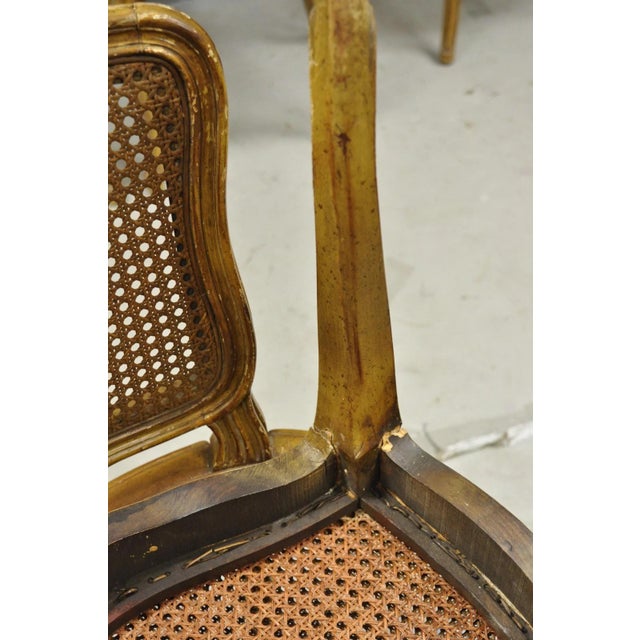 Vintage French Provincial Louis XV Style Cane Dining Side Chairs - Set of 6 For Sale - Image 14 of 18