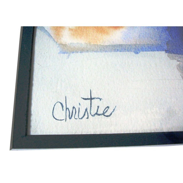Modern Abstract Standing Nude Woman Watercolor Painting Signed Christie For Sale In Chicago - Image 6 of 9