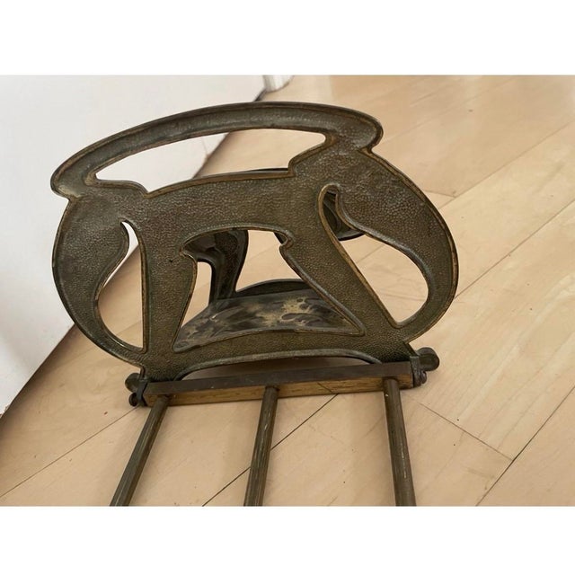 Vintage Art Nouveau Ladies Lady Metal Book Rack Letter Paper Holder Judd Style For Sale - Image 11 of 12