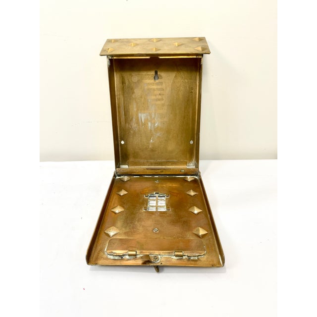 Antique Vintage Solid Brass Mailbox: Wallmount Letterbox For Sale - Image 9 of 14