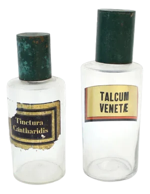 Early 20th Century French Apothecary Bottles, 1930s, Set of 2