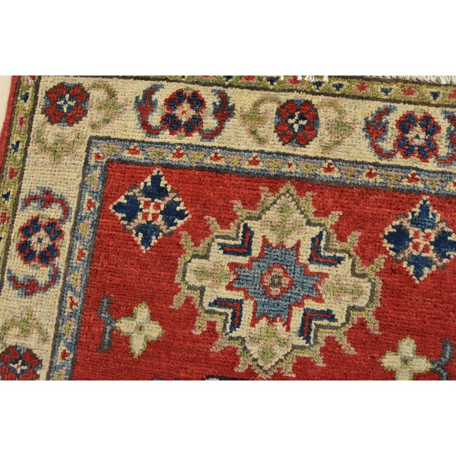 2020s Kazak Rug 2’1” X 2’11” Red Wool Tribal Hand-Knotted Oriental Carpet For Sale - Image 5 of 9