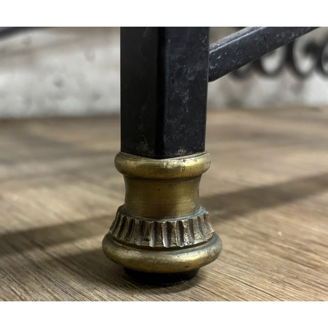 Late 20th Century Vintage Hollywood Regency Style Iron and Brass Bar and Wine Rack For Sale - Image 5 of 10