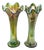 Green Iridescent Glass Swung Vases, England, 1960s, Set of 2 For Sale