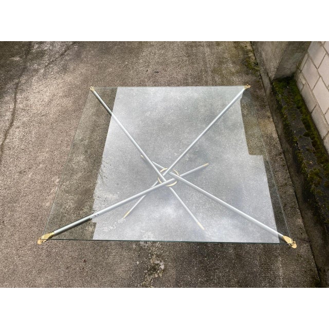 Gold Coffee Table in Glass, Metal and Brass from Draenert, 1970s For Sale - Image 8 of 18