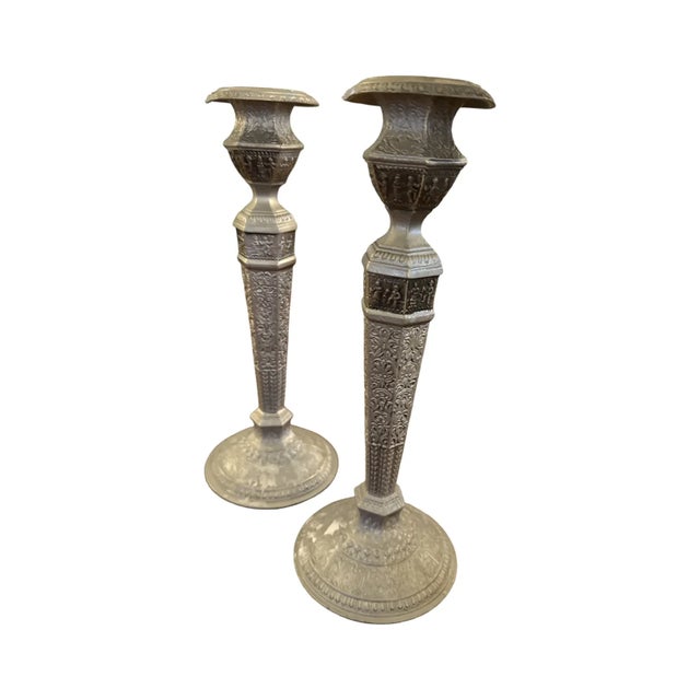 Neoclassical Pair Antique Derby Silver Co. Candlesticks Pattern 2547 Neoclassical 11.5" For Sale - Image 3 of 9