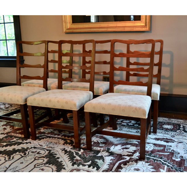 Set of 6 beautiful Kittinger ladder back dining chairs. A rare design from their CW collection. Faint marking on legs....