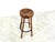 Beautiful hand made mid century oak bar stool with a steel ring foot rest. Nicely finished seat with handy handle cut out....