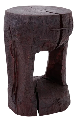 Hand-Carved Sculptural Hardwood Side Table by Logniture
