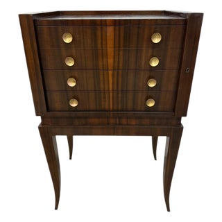 Vintage Italian Art Deco Macassar Ebony Silverware Chest For Sale