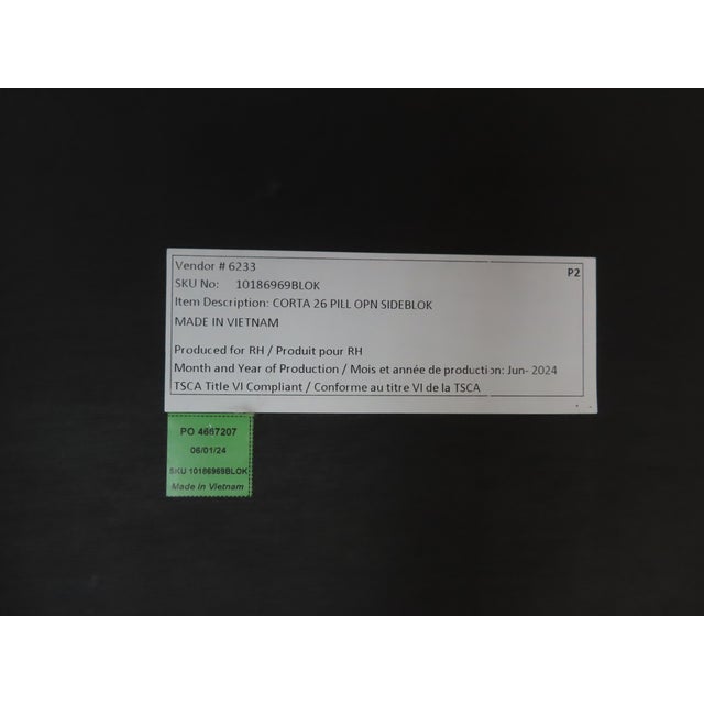 Black Pair of Oak Restoration Hardware Corta Open Side Tables For Sale - Image 8 of 8