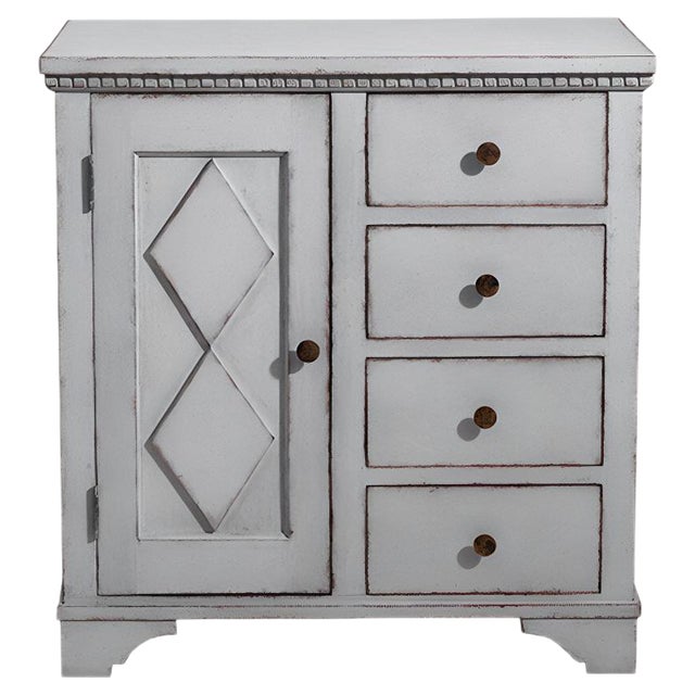 19th Century Swedish Desk with 4 Drawers and Door For Sale