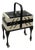 Chippendale Style Sewing Box in Black and White, 1940s For Sale