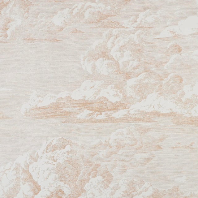 Contemporary Sample - Schumacher Cloud Toile Wallpaper in Blush Gold For Sale - Image 3 of 4