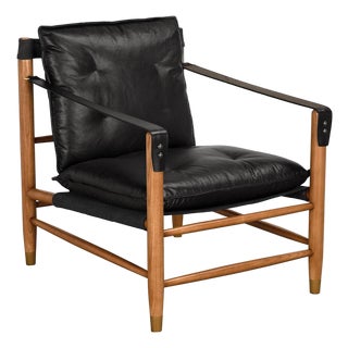 NOIR Luther Chair, Ebony Black Leather For Sale
