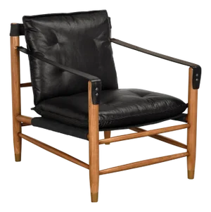 NOIR Luther Chair, Ebony Black Leather
