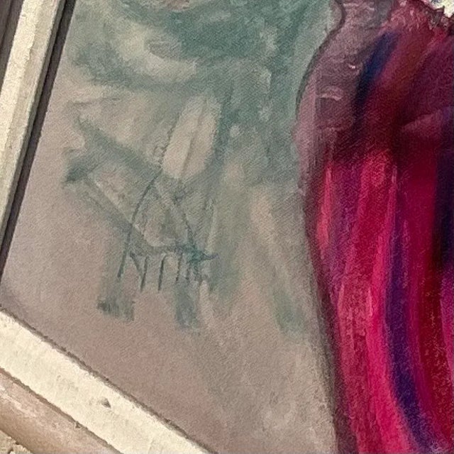 Vintage Boho Signed Original Oil Portrait For Sale In West Palm - Image 6 of 8