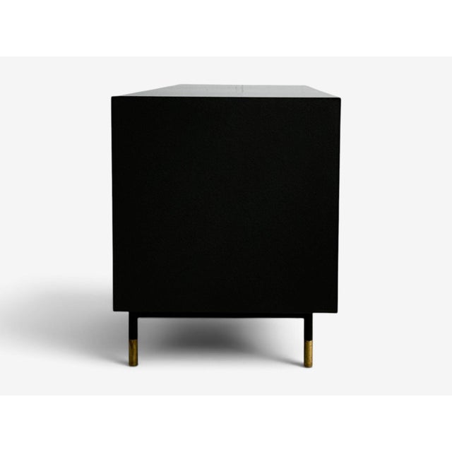 Bddw, Modern Sideboard, Ebonized Wood, Tiger Maple, Bronze, Usa, 2015 For Sale - Image 10 of 12