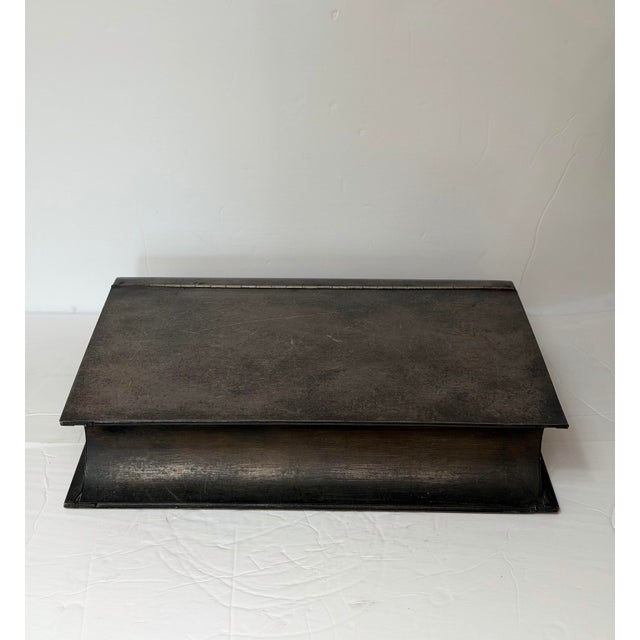 1980s Italian Brutalist “Il Teatro” Metal Book Rectangular Box For Sale - Image 4 of 12