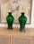 Beautiful Emeral Green vintage Murano lamps with an iridescent effect on the glass. These are VERY RARE and so cool, from...