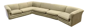 Vintage Mid Century Modern Milo Baughman Style Chrome Base 3 Piece Sectional Sofa