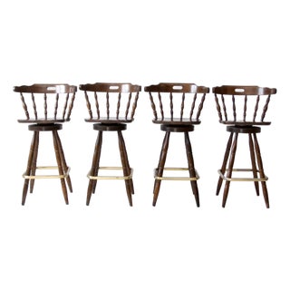 Vintage Pub Style Bar Stools Set of 4 For Sale