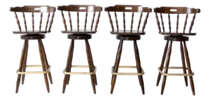 Vintage Pub Style Bar Stools Set of 4