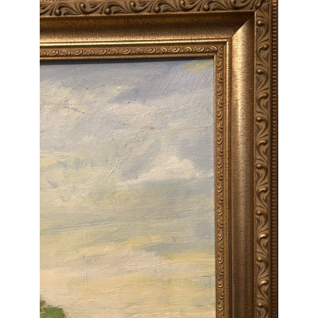 Wonderful coastal Maine landscape/ seascape from listed artist Gay Youse. This is a large framed oil on board. She signed...