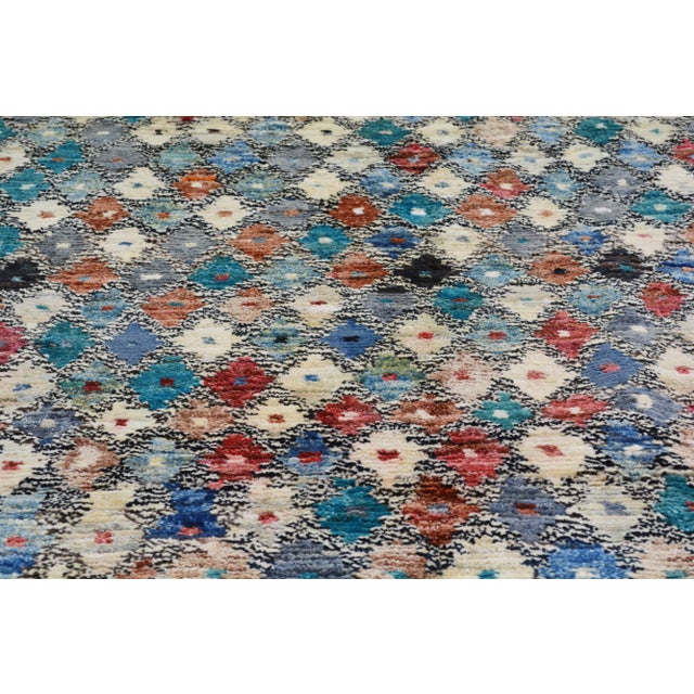 Contemporary 1990s Moroccan Hand Knotted Millfleur Rug With Soft Texture,6'3"X6'7" For Sale - Image 3 of 7