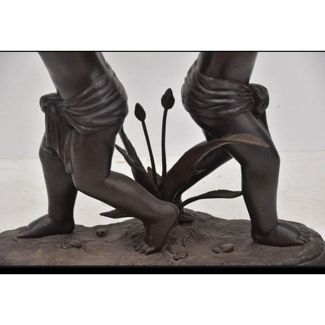 1970s 1970s Bronze Cherub Foyer Table For Sale - Image 5 of 10