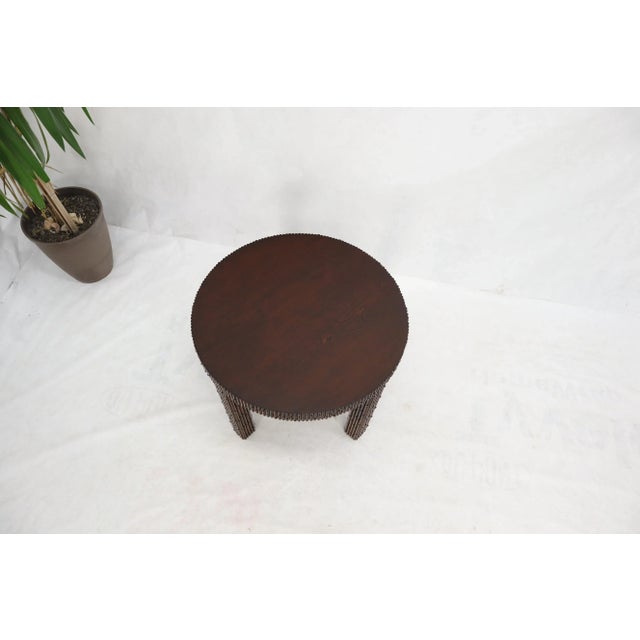 1970s Mid-Century Modern Faux Bamboo Round Occasional Table For Sale - Image 10 of 13
