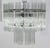 1970s chrome and glass fixture. Dozens of individual glass rods line this fixture. Newly rewired for seven standard bulbs.