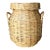 Late 20th-Century Handwoven Natural Willow “Lidded Milk Can” Decorative Storage Basket For Sale