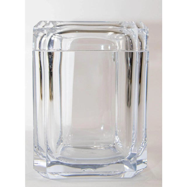 Vintage Mid-Century Modern Alessandro Albrizzi Style Lucite Faceted Ice Bucket For Sale - Image 11 of 12