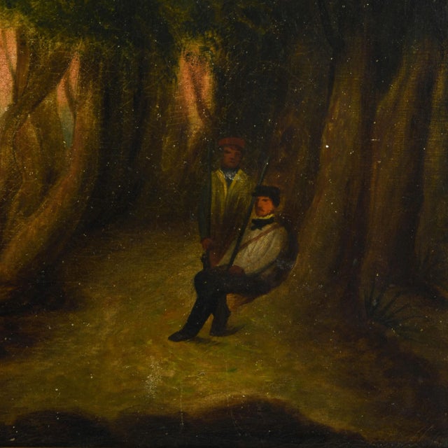 Realism Antique Framed Cattle Watering Oil on Canvas Painting For Sale - Image 3 of 11