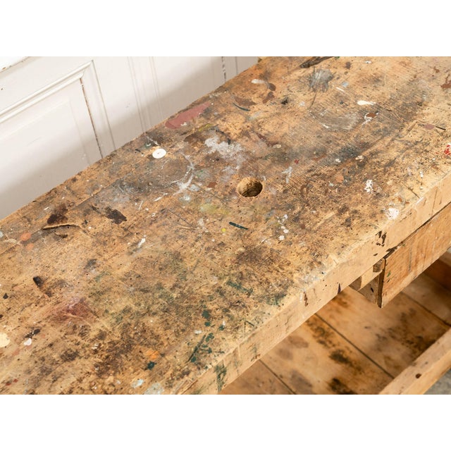 Small Vintage Workbench with Drawer, 1920 For Sale - Image 13 of 18