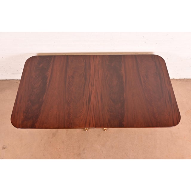 Maitland Smith Georgian Flame Mahogany Double Pedestal Extension Dining Table, Newly Refinished For Sale - Image 9 of 14