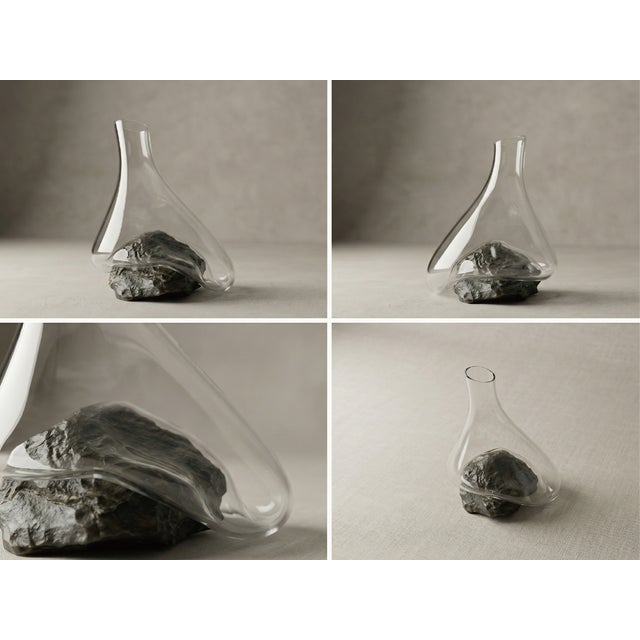Art Deco Natural Stone Crystal Vase – Wabi Sabi Sculptural Decor For Sale - Image 3 of 8