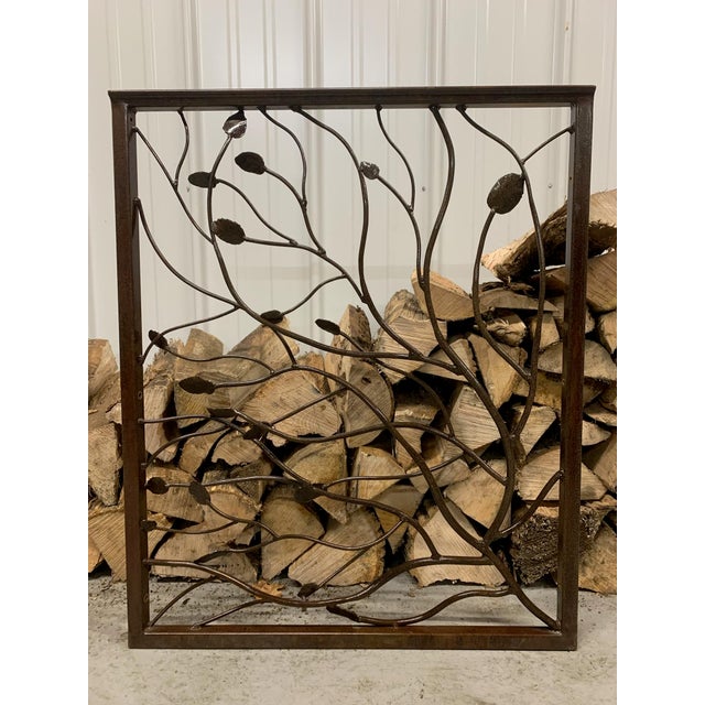 Hand Welded Decorative Steel Railing With Leafy Design Made in Detroit, Mi, Usa For Sale - Image 12 of 18