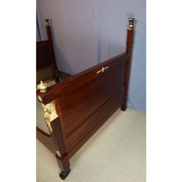 Antique Empire Bed in Mahogany, 1820 For Sale - Image 6 of 14