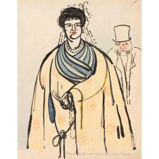Georges-Henri Tribout, Madame Et Monsieur, Original Drawing, 1940 For Sale