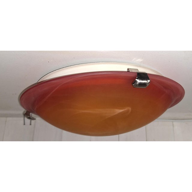 Vintage Ceiling Lamp with Orange Marbled Glass Shade by Brilliant-Leuchten, 2000s, in Very Good conditions. Designed from...