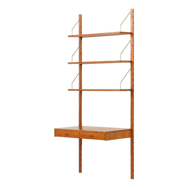 Mid-Century Modern Danish Shelving Unit with Desk, 1960s For Sale