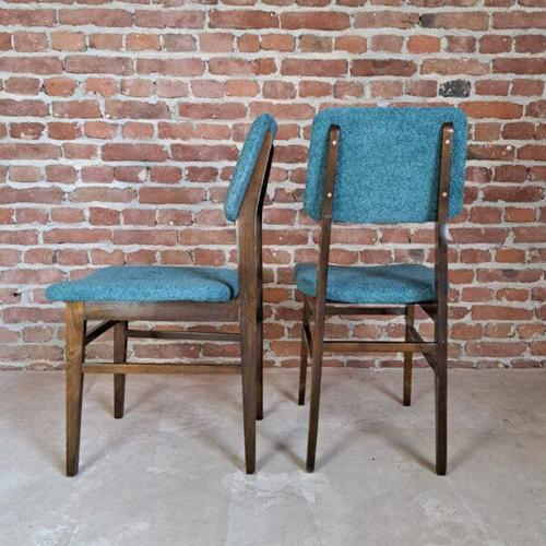 Set of Four Vintage Bouclé Fabric Chairs – Czechoslovakia (1960s)