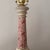 Vintage Mid-Century Tall Ceramic Pink Floral Toile Pattern Lamp W/ Gold Accents For Sale - Image 4 of 10