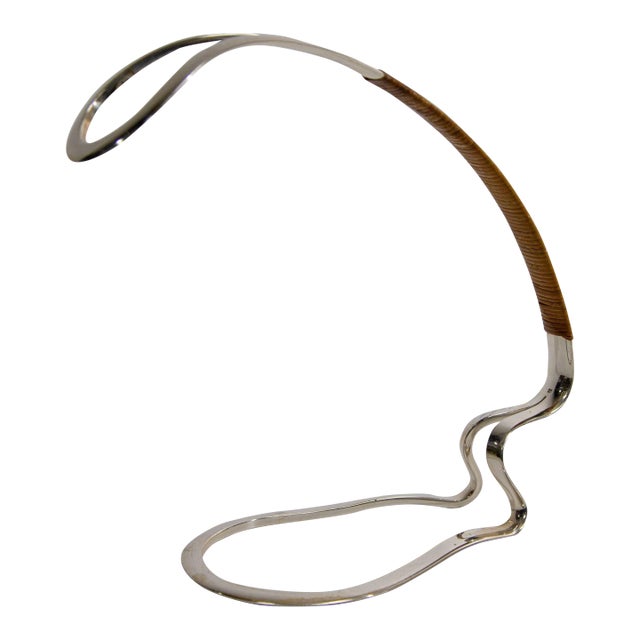 Vintage SilverPlate and Cane Wine Bottle Holder by Eisenberg Lozano